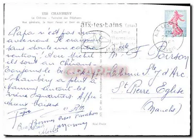 Chambéry — Vista geral, Castelo, Fonte dos Elefantes, Mont Penay — Verso