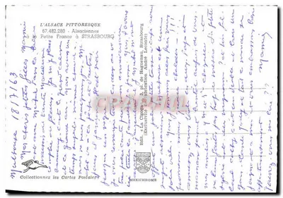 Duas mulheres em traje alsaciano — Strasbourg — La Cigogne — Verso