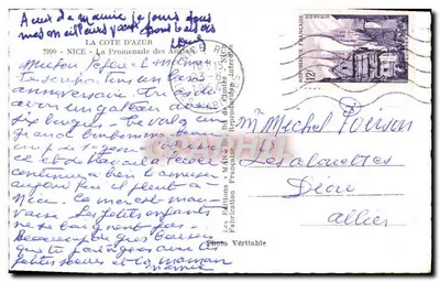 Nowoczesna pocztówka La Cote D'Azur Nice La Promenade des Anglais — Rewers