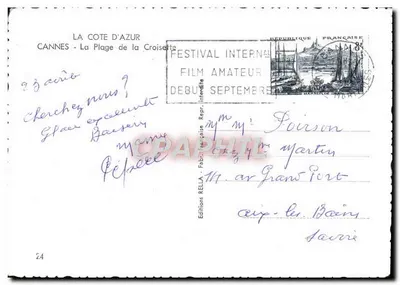 Cannes - Plaża Croisette — Wydawnictwo Rella, nr 24 — Rewers