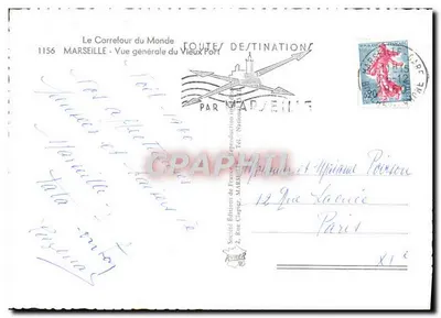Porto de Marselha — Vista geral do Vieux Port — Le Carrefour du Monde, n°1156 — Verso