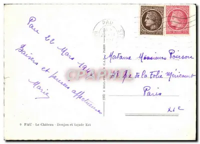 Pau - Zamek - Wieża i fasada wschodnia — wyd. Cap, n°9 — Rewers