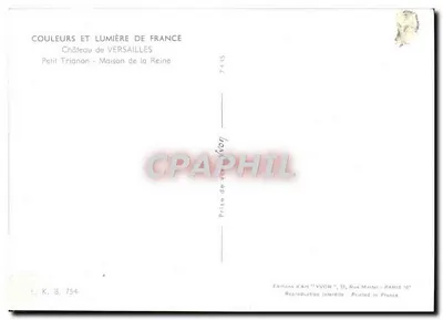 Petit Trianon - Casa da Rainha — Castelo de Versailles — Edições d'Art YVON — Verso