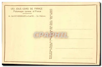 Saint-Germain-en-Laye — Il Castello — Les Jolis Coins de France, n°11 — Verso