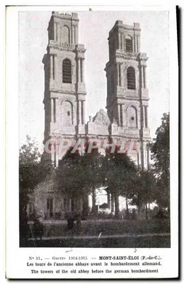 मॉंट-सें-एलॉई - जर्मन बमबारी से पहले पुरानी अब्बी के टॉवर - हुरेट, संख्या 51