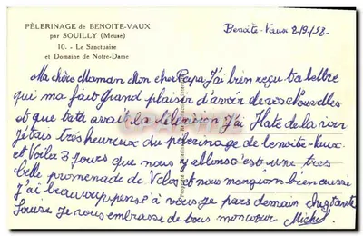Benoite-Vaux — Chiesa, Monastero e santuari — Editore non visibile — Verso