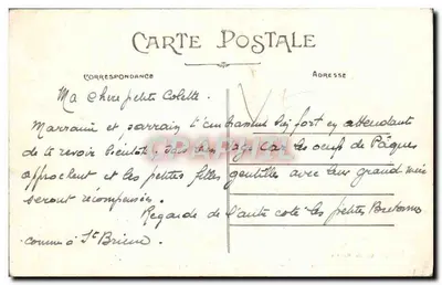 Jeunes Filles un jour de Pardon — Costumes Bretons — Artaud et Norals, Nantes — Rewers