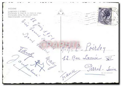Riccione — Passeio ao longo da praia — editor RC 23 — Verso