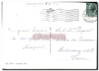 Cavagnolo — widok kościoła i wsi — Wyd. Stella - Cavagnolo (Vc) — Rewers