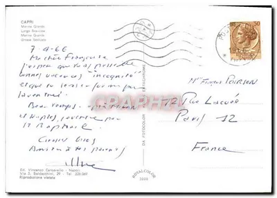 Capri — Widok na morze — Wyd. Vincenzo Carcavallo, seria 3228 — Rewers
