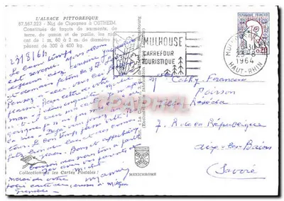 Gniazdo kruków w Ostheim — piękna Alzacja — Carrefour Touristique — Rewers