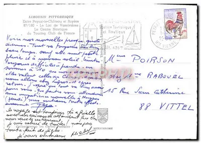 Jezioro Vassivière — lotniczy widok jeziora i dykty — wydawca IRIS — Rewers