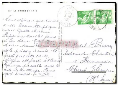 Cartão postal ilustrado da região do Bourbonnais — editor F07 LE BOURBONNAIS — Verso