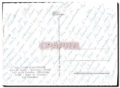 L'Auvergne - I Suoi Laghi — Cie des Arts Provençaux (154) — n° 1624 — Verso