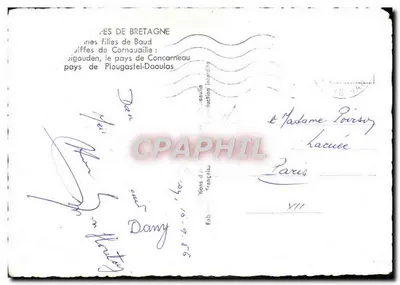 Coiffes de Bretagne — diverses coiffes traditionnelles bretonnes — Fabriques d'Art Breton — Verso