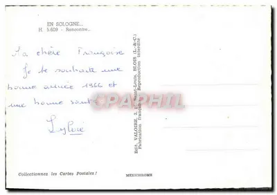 Pintas de piéride — Em Sologne — Ed. Valoire, n° 5.609 — Verso