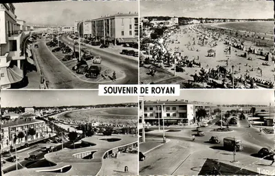 Nowoczesna pocztówka Pamiątka z Royan Rue de la Republique Bd Frederic Garnier Bd de la Grandiere