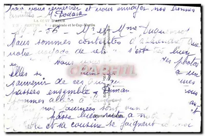 Widok z Cap-Martin — Côte d'Azur — Wydawnictwo M.A. Podara — Rewers