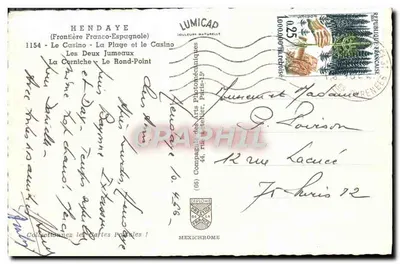 Hendaye — Lembrete de Hendaye — Compagnie des Arts Photomécaniques — Verso