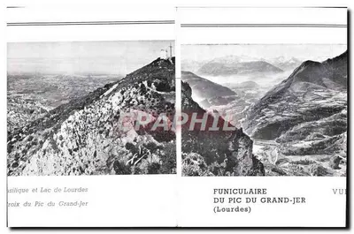 Pejzaż panoramiczny Pic du Grand-Jer — Lourdes — Funicular Pic du Grand-Jer — Rewers
