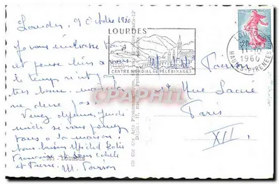 Gavarnie - Il Cirque / Lourdes - La Basilica vista dal Castello Forte / Cauterets - Il Lago di Gaube / Lourdes - La Basilica e il Pic du Jer — Editore: Centro Mondiale dei Pellegrinaggi, n° 365 — Verso