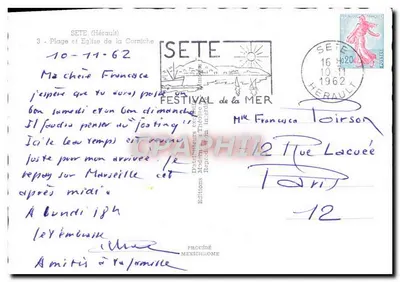 Sete — Plage et Église de la Corniche — Éditions IRIS — Verso