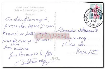 Um dormitório — Pensionnat Notre-Dame, St-Pierre-Église (Manche) — Édit. Goubet — Verso