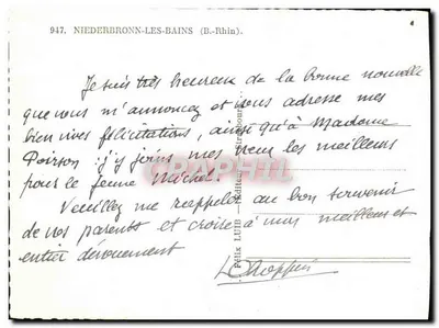 Niederbronn-les-Bains — vue panoramique avec église et collines — éditeur Félix LUB — Rewers