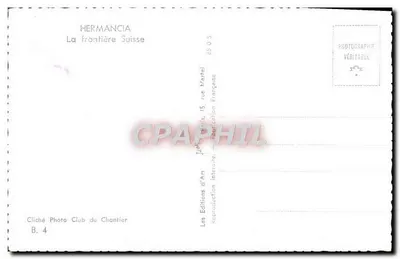 Margem de lago — barco a vapor no horizonte — Hermancia, Fronteira Suíça — Verso