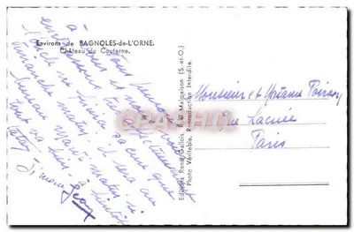 Zamek Couterne — Okolice Bagnolles-de-l'Orne — Wydawnictwo René Gallois — Rewers