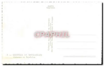 Jaskinie w Bétharram — Kolumny w formowaniu — Chéojac — Rewers