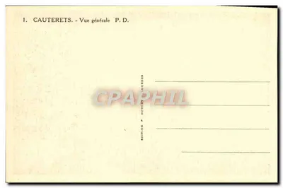 Cauterets — Widok ogólny — Wydawnictwo P. Doucet, Lourdes — Rewers