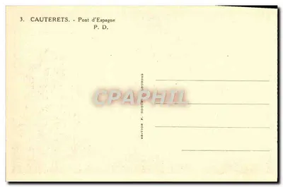 Cauterets - Most Hiszpański — Wydawnictwo P. Doucet-Lourdes — Rewers