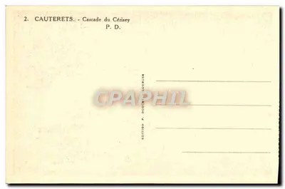Cauterets - Cascade du Cériséy — Édition P. Douix-Lourdes — Verso