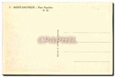 Saint-Sauveur — Ponte Napoléon — Edição P. Bocour Lourdes — Verso