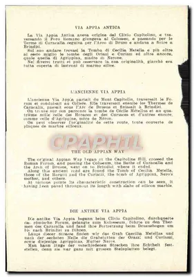Roma - Via Appia Antica — vue avec colonne et tour, éditeur CPAPHIL, n° 36 — Verso