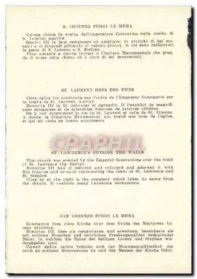 Stara pocztówka Roma S Lorenzo Fuori Le Mura — Rewers