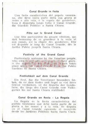 Venezia — Regata dei gondolieri sul Canale Grande — Editore: ZAZZI, n° 123 — Verso