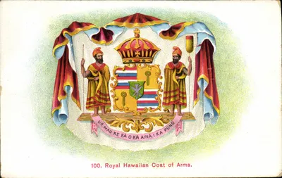 Armas reais havaianas — 100. Royal Hawaiian Coat of Arms — editor Jas. Steiner Co., Honolulu