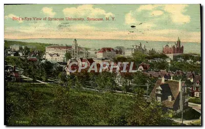 Vista aérea da Universidade de Syracuse, Syracuse, N.Y. — Pub. Wm. Tubbs Co. — P-68460