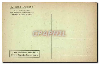 Gaulski wojownik — Gaulska chatka — Rysunek Goichona, wydawnictwo Mazo — Rewers