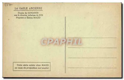 Vercingétorix na triumfie Cezara — seria La Gaule Ancienne — Wydawnictwo MAZO, n°12 — Rewers