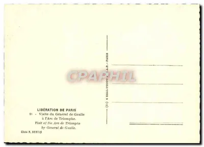 Arco do Triunfo — Visita do General de Gaulle — Cliché R. Bertin — Verso