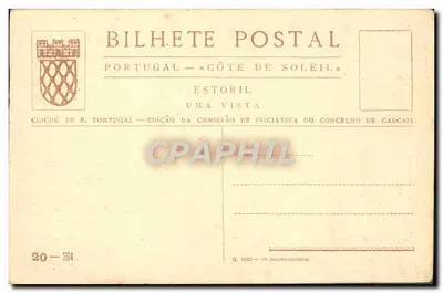 Costa do Sol — Estoril — Editor E. Portugal, n° 20-304 — Verso