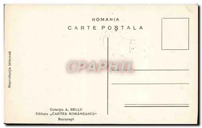 Donna e uomo su un carro trainato da buoi che attraversa un fiume — Editore A. Bellu, serie 22 — Verso