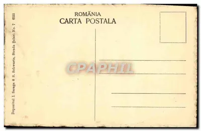 Stara pocztówka Bukareszt Plac Teatru Rumun — Rewers