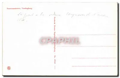 Storstrømbrøen, Vordingborg — Ponte ferroviária e barco a vapor — Editor Frederik Tiunne Bogplante, n° 69341 — Verso
