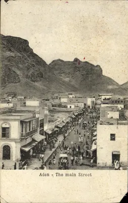 Bilhete postal antigo Aden A principal Rua