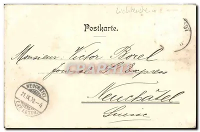 Bilhete postal antigo Liechtenstein — Verso