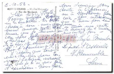 Strasburg — Widok domów niemieckich — La Cigogne, wydawca — Rewers